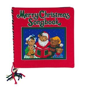 Vintage Merry Christmas Songbook Soft Fabric Handmade Book